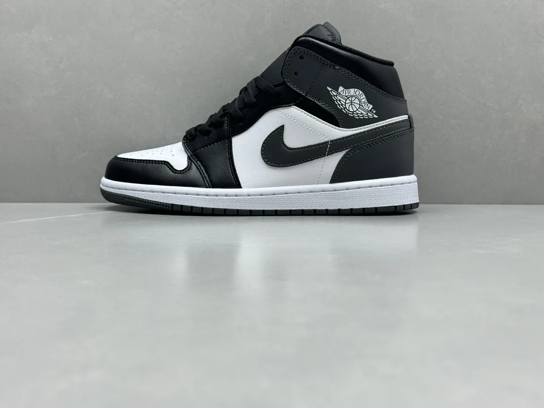 Cozy ChunYuan 230 AJ1 Zhongbang Pure  Version Black Grey Mid-Top Sneakers, Top Rep Shoes and Best Replica Sneakers in Sizes 36-46 (Including Half Sizes 1307