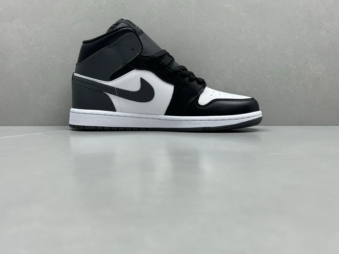 Cozy ChunYuan 230 AJ1 Zhongbang Pure  Version Black Grey Mid-Top Sneakers, Top Rep Shoes and Best Replica Sneakers in Sizes 36-46 (Including Half Sizes 1307