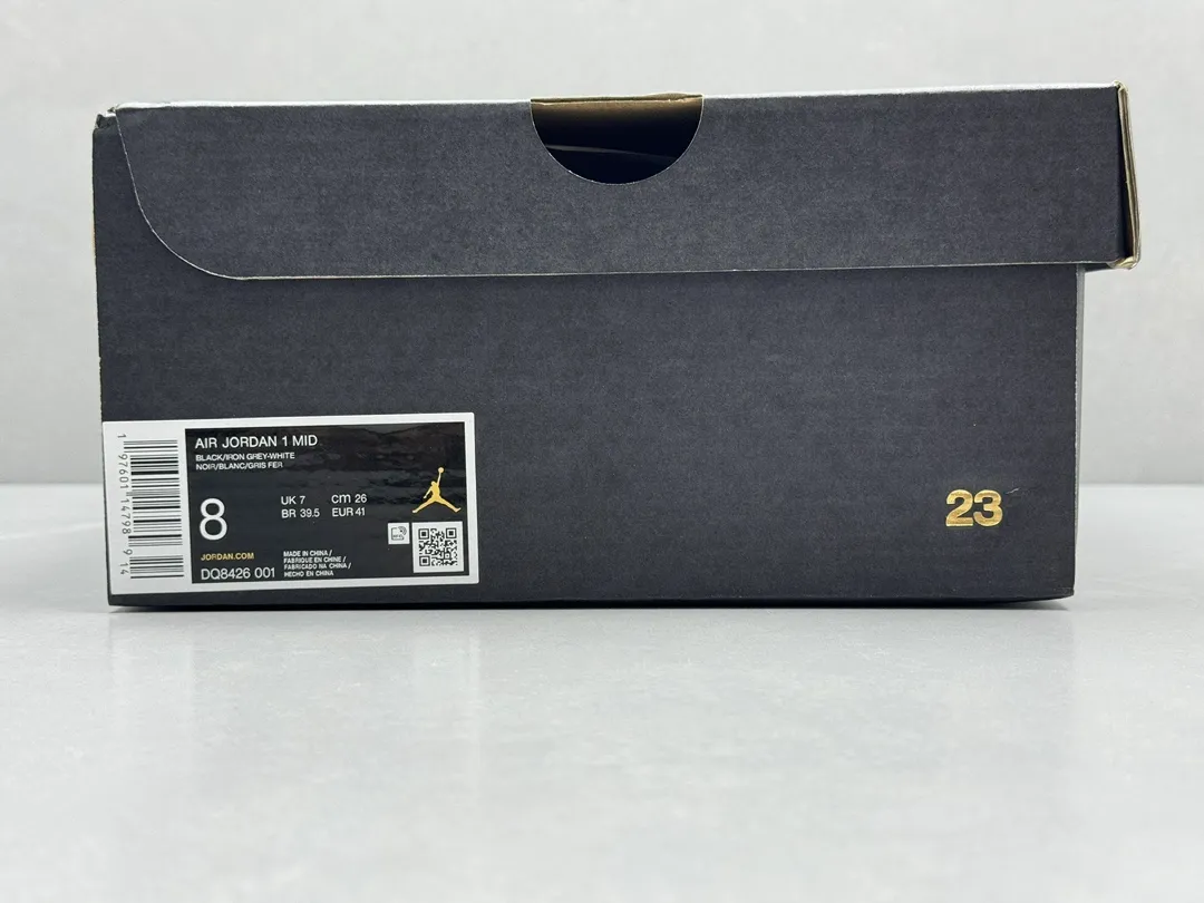 Cozy ChunYuan 230 AJ1 Zhongbang Pure  Version Black Grey Mid-Top Sneakers, Top Rep Shoes and Best Replica Sneakers in Sizes 36-46 (Including Half Sizes 1307