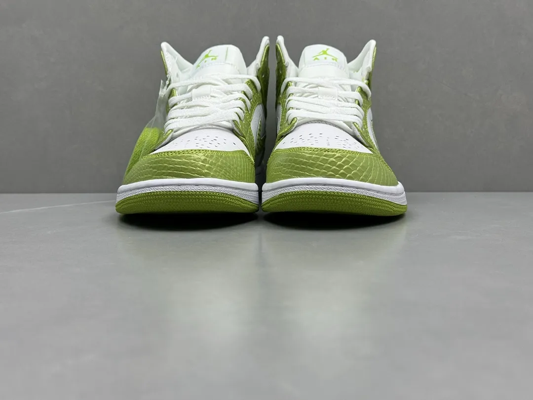 ChunYuan 230 AJ1 Zhongbang Pure  Version Snakeskin White Green High-Top Rep Shoes, Best Replica Sneakers for Sale, Size 36-46 (Including Half Sizes EasyCare 1295