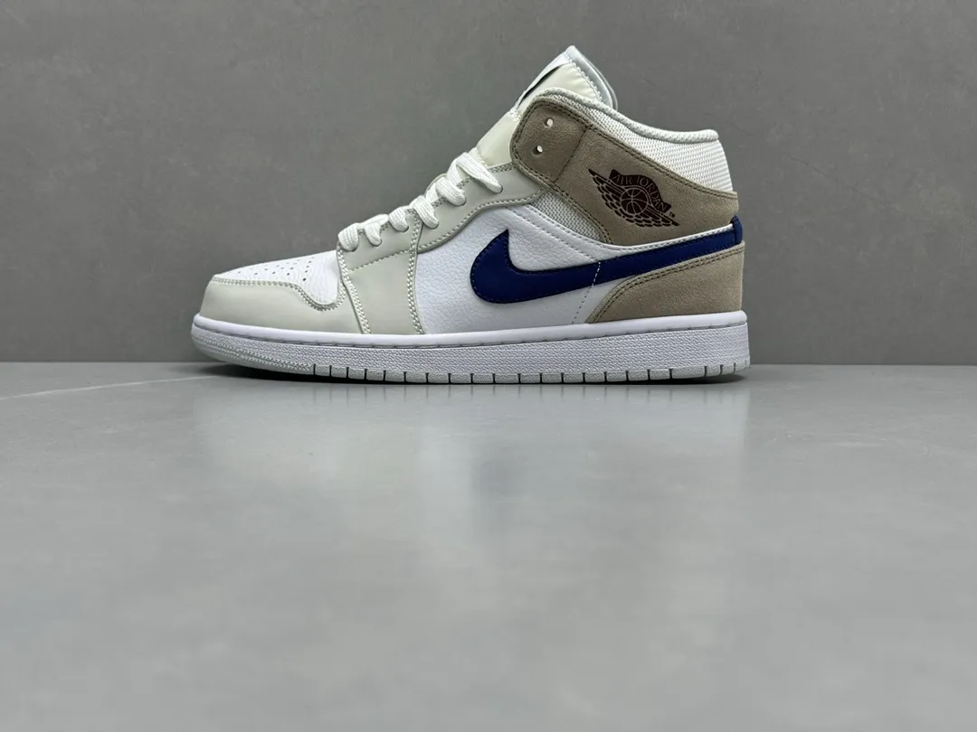 Cozy ChunYuan 230 AJ1 Zhongbang Pure  Version White Blue Brown Basketball Shoes, Top Rep Shoes, Best Replica Sneakers, Size 36-46 (Including Half Sizes 1302