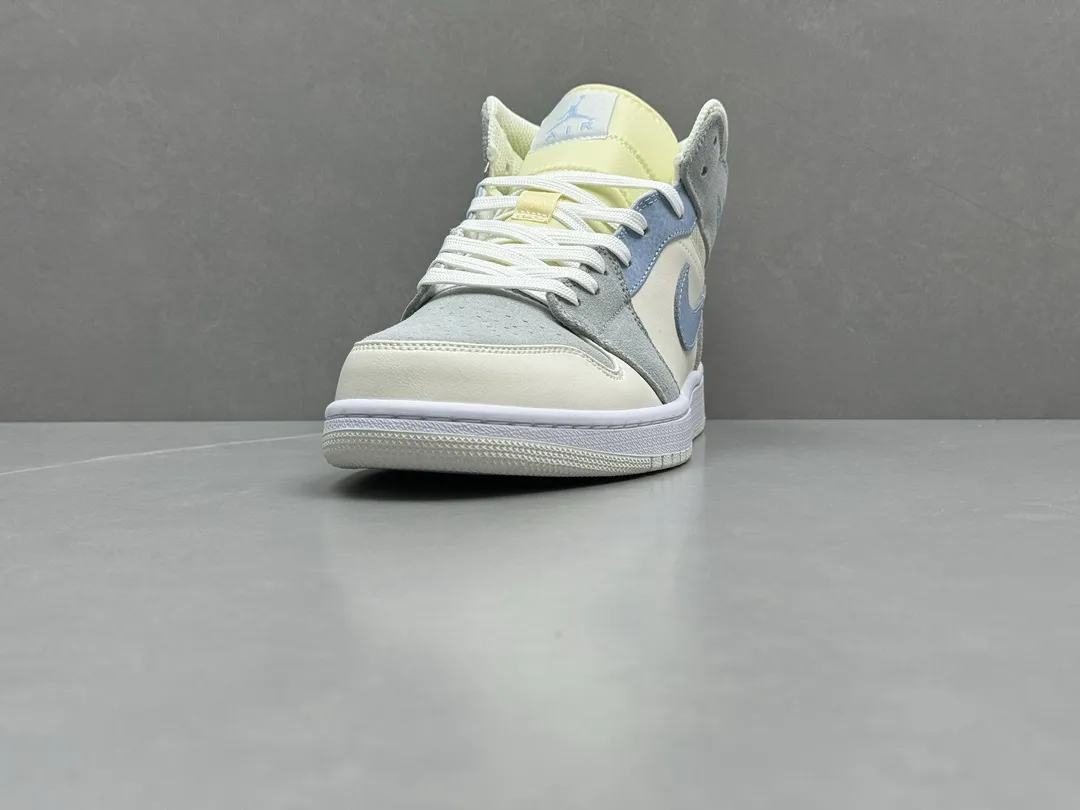 ComfortFit ChunYuan AJ1 Zhongbang Pure  Version Basketball Shoes – Grey Blue, High-Top, Rep Shoes, Top Replica Sneakers, Size 36-46 (Including Half Sizes 1322