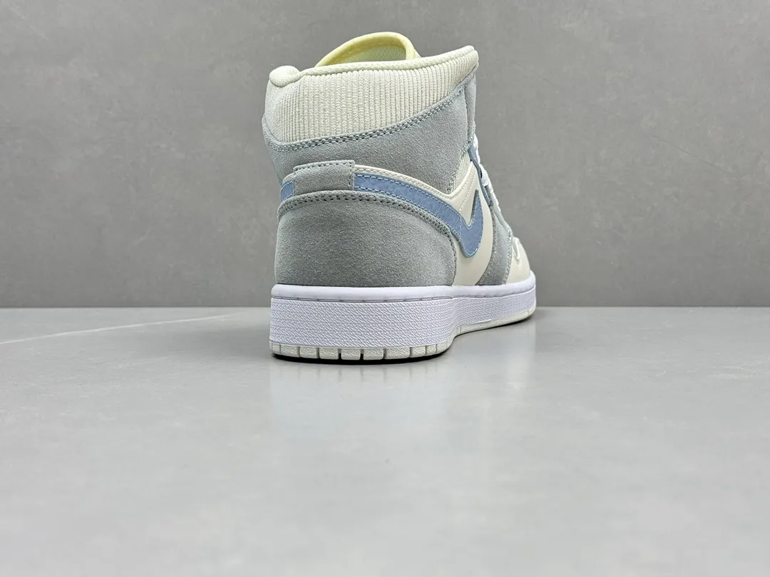 ComfortFit ChunYuan AJ1 Zhongbang Pure  Version Basketball Shoes – Grey Blue, High-Top, Rep Shoes, Top Replica Sneakers, Size 36-46 (Including Half Sizes 1322