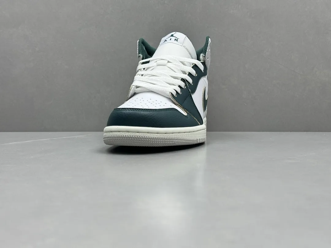ChunYuan AJ1 Zhongbang Pure  Version White Grey Green Basketball Shoes, Top Rep Shoes, Best Replica Sneakers, Size 36-46 (Including Half Sizes Bold 1325