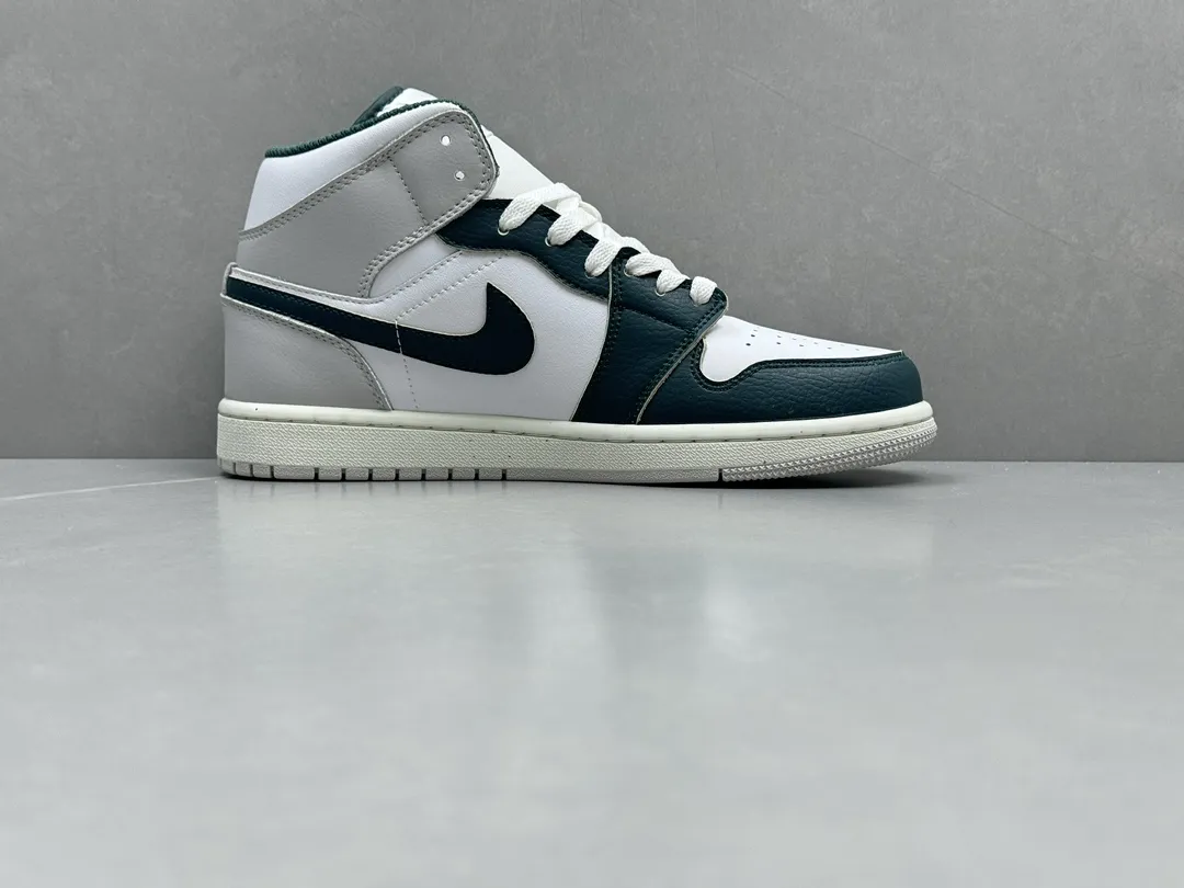 ChunYuan AJ1 Zhongbang Pure  Version White Grey Green Basketball Shoes, Top Rep Shoes, Best Replica Sneakers, Size 36-46 (Including Half Sizes Bold 1325