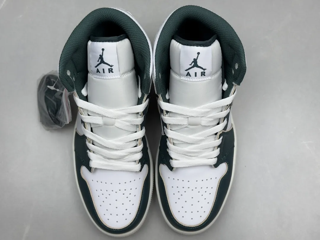 ChunYuan AJ1 Zhongbang Pure  Version White Grey Green Basketball Shoes, Top Rep Shoes, Best Replica Sneakers, Size 36-46 (Including Half Sizes Bold 1325