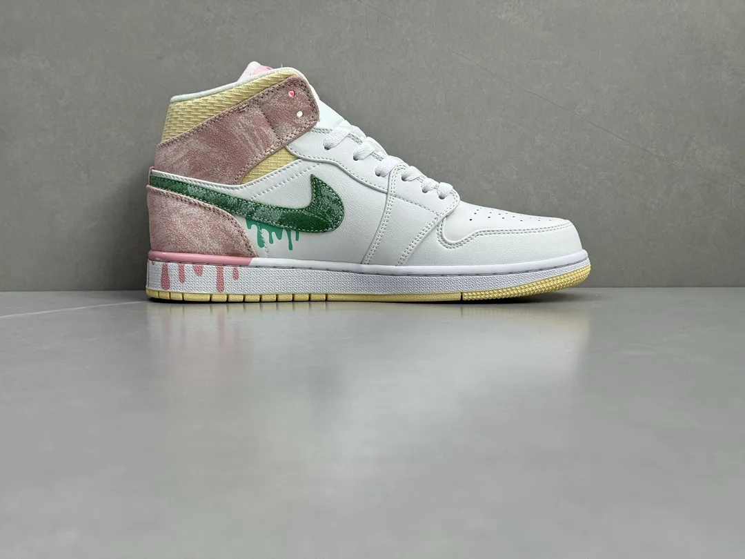 ChunYuan AJ1 Zhongbang Pure  White Pink High-Top Rep Shoes – Best Replica Sneakers for Sale (Size 36-43 including half sizes OdorResistant 1326