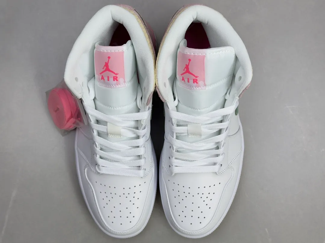 ChunYuan AJ1 Zhongbang Pure  White Pink High-Top Rep Shoes – Best Replica Sneakers for Sale (Size 36-43 including half sizes OdorResistant 1326