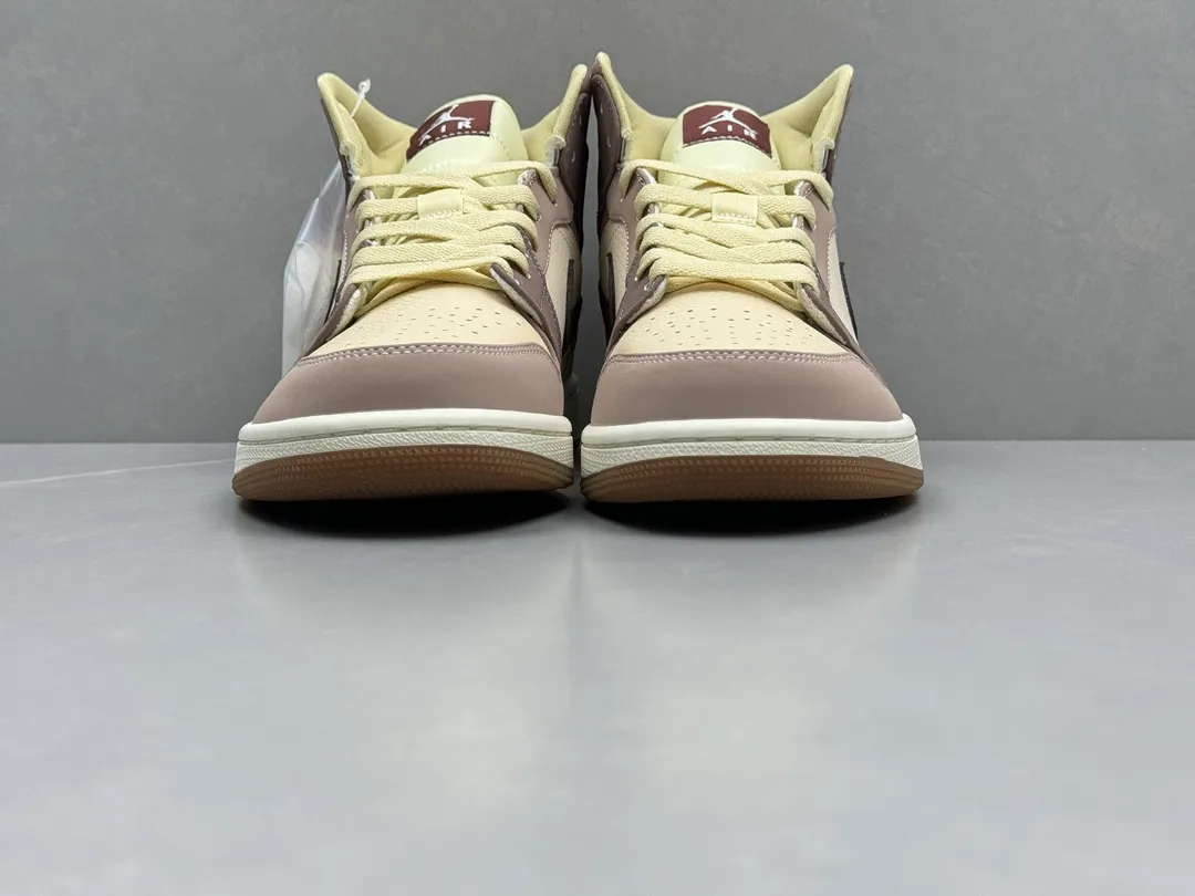 ChunYuan AJ1 Zhongbang Red Bean – Beige Brown High-Top Rep Shoes,  Best Replica Sneakers, Sizes 36-46 (Including Half Sizes Breathable 1320