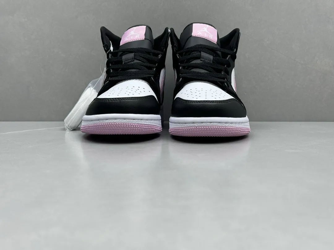 ChunYuan230 AJ1 ZhongBang Pure  Version Pink Panda High-Top Sneakers – Black White Pink, Top Rep Shoes, Best Replica Sneakers, Sizes 36-46 (Including Half Sizes Unique 1304
