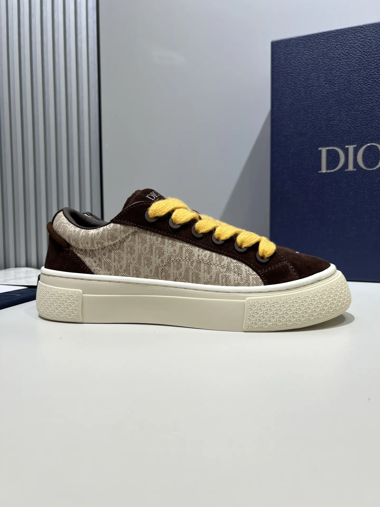 Dior B33 Sneakers – Brown with Yellow Laces,  Edition, Couples Style, Top Rep Shoes, Authentic Replica Dior ModernLook 28