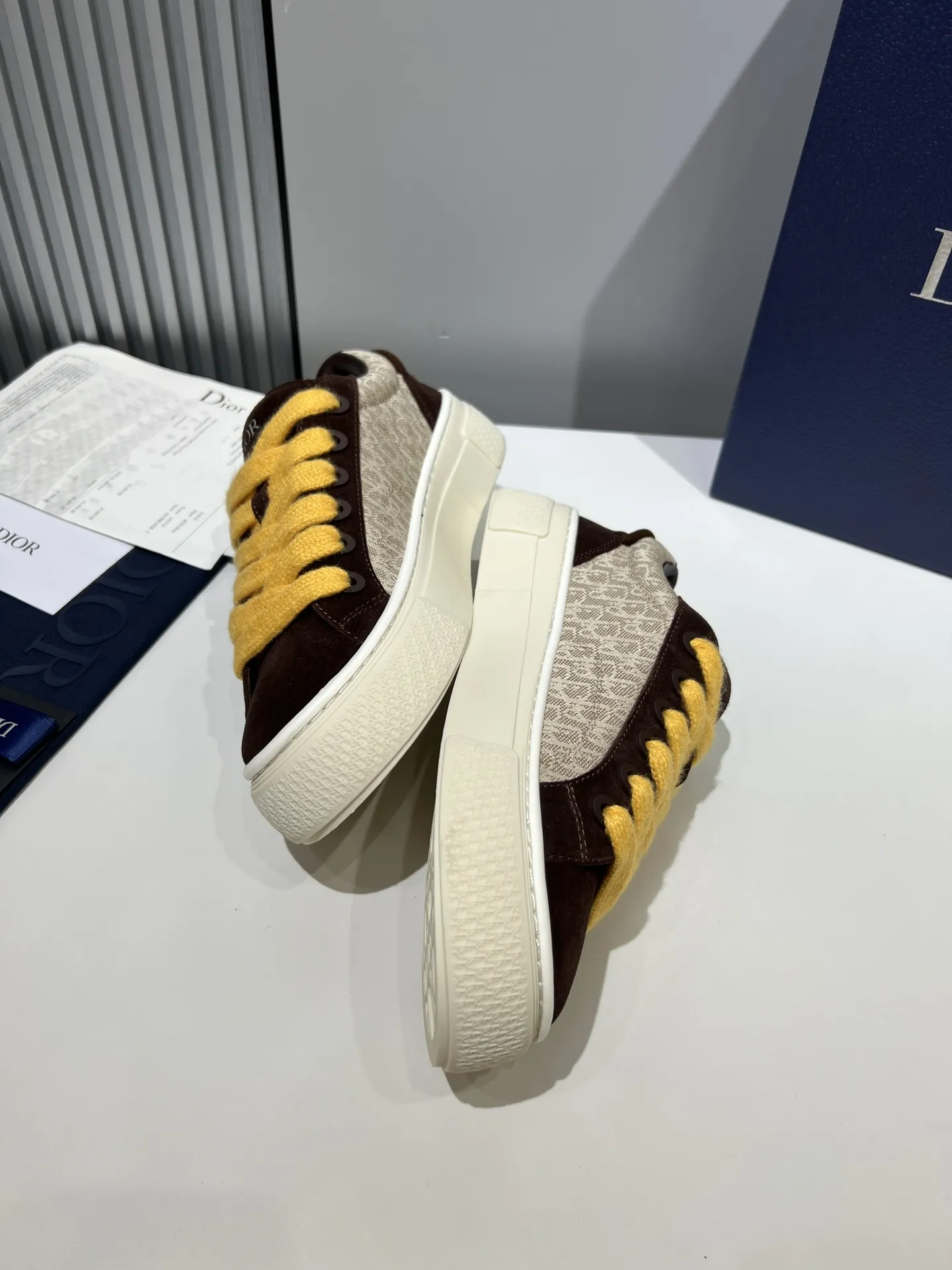 Dior B33 Sneakers – Brown with Yellow Laces,  Edition, Couples Style, Top Rep Shoes, Authentic Replica Dior ModernLook 28