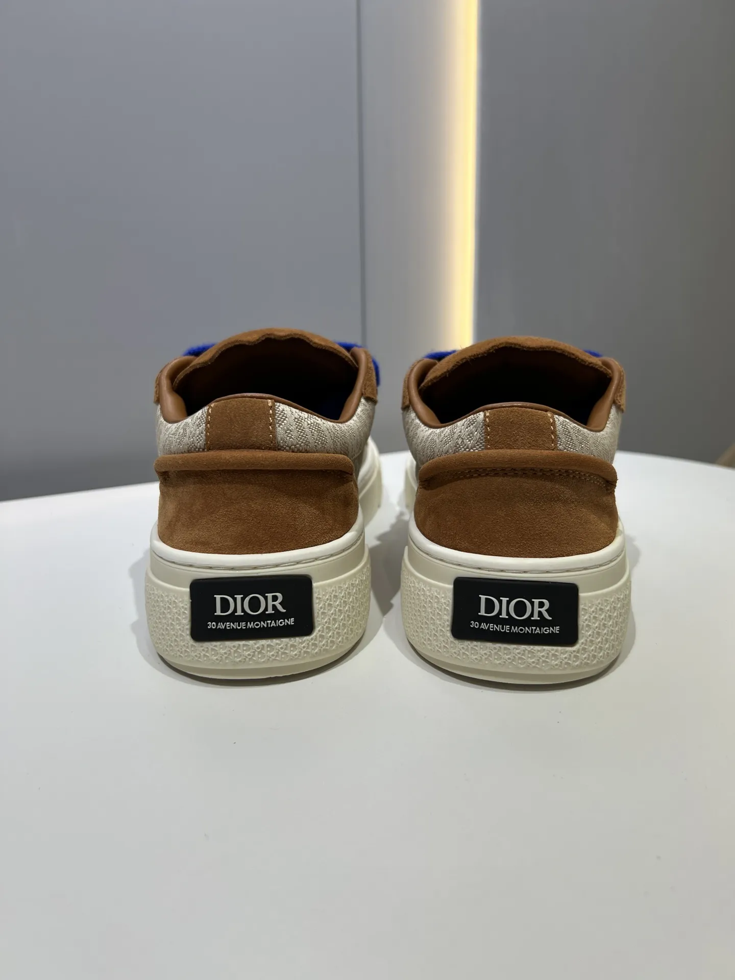 Dior B33 Sneakers – Couple Edition, Brown with Blue Laces,  Rep Shoes, Best Replica Sneakers MoistureWicking 49