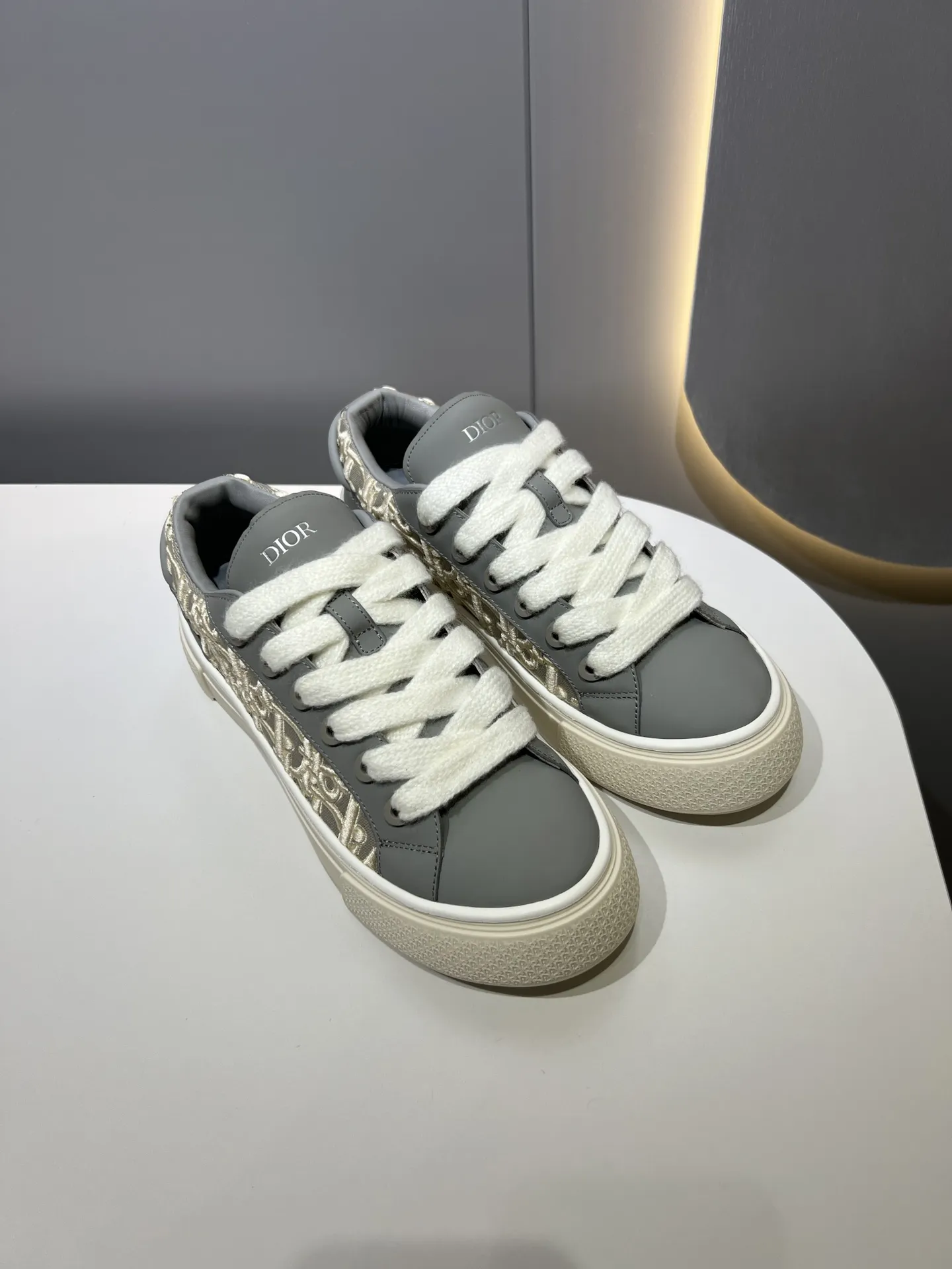 Dior B33 Sneakers – Grey with Oblique Pattern, Couples Edition, Low-Top Style, Top Rep Shoes & Best Replica Dior Reliable 56