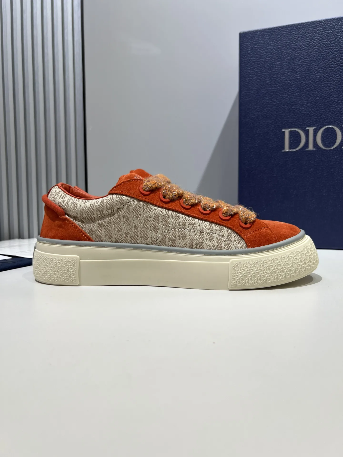 Dior B33 Sneakers – Orange and Beige Couples Edition,  Rep Shoes, Top-Quality Replica Dior Upgraded 25