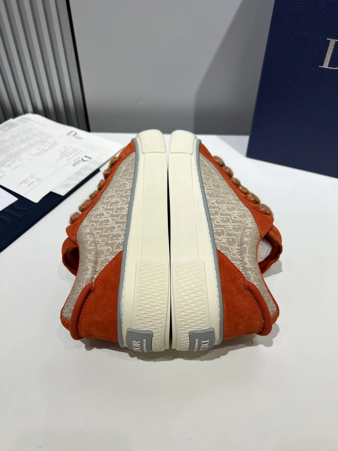 Dior B33 Sneakers – Orange and Beige Couples Edition,  Rep Shoes, Top-Quality Replica Dior Upgraded 25