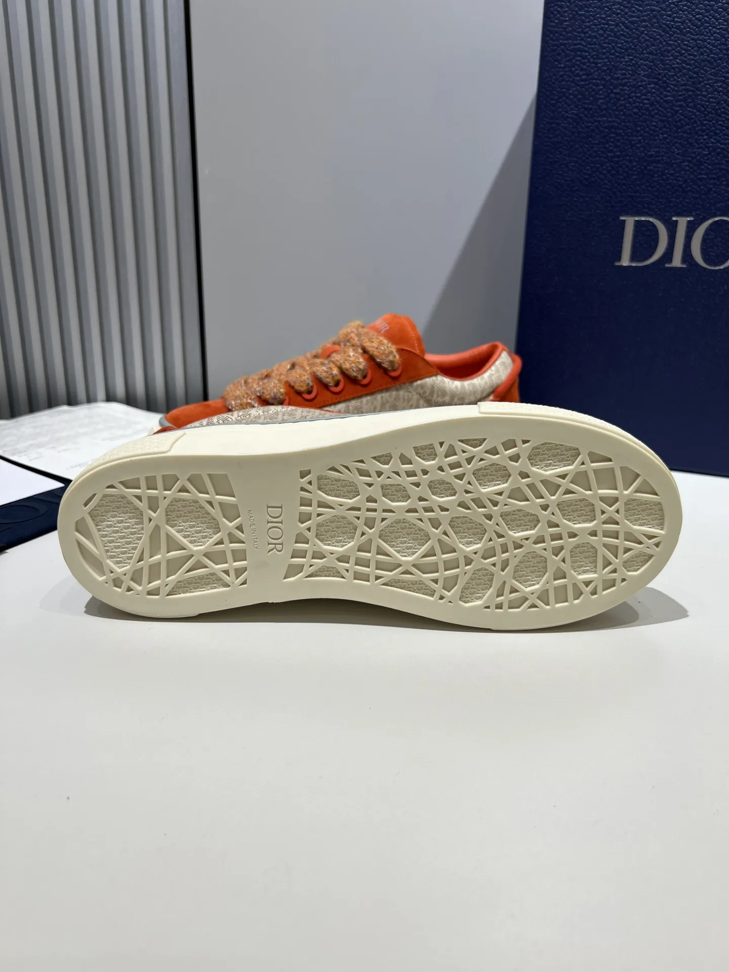 Dior B33 Sneakers – Orange and Beige Couples Edition,  Rep Shoes, Top-Quality Replica Dior Upgraded 25