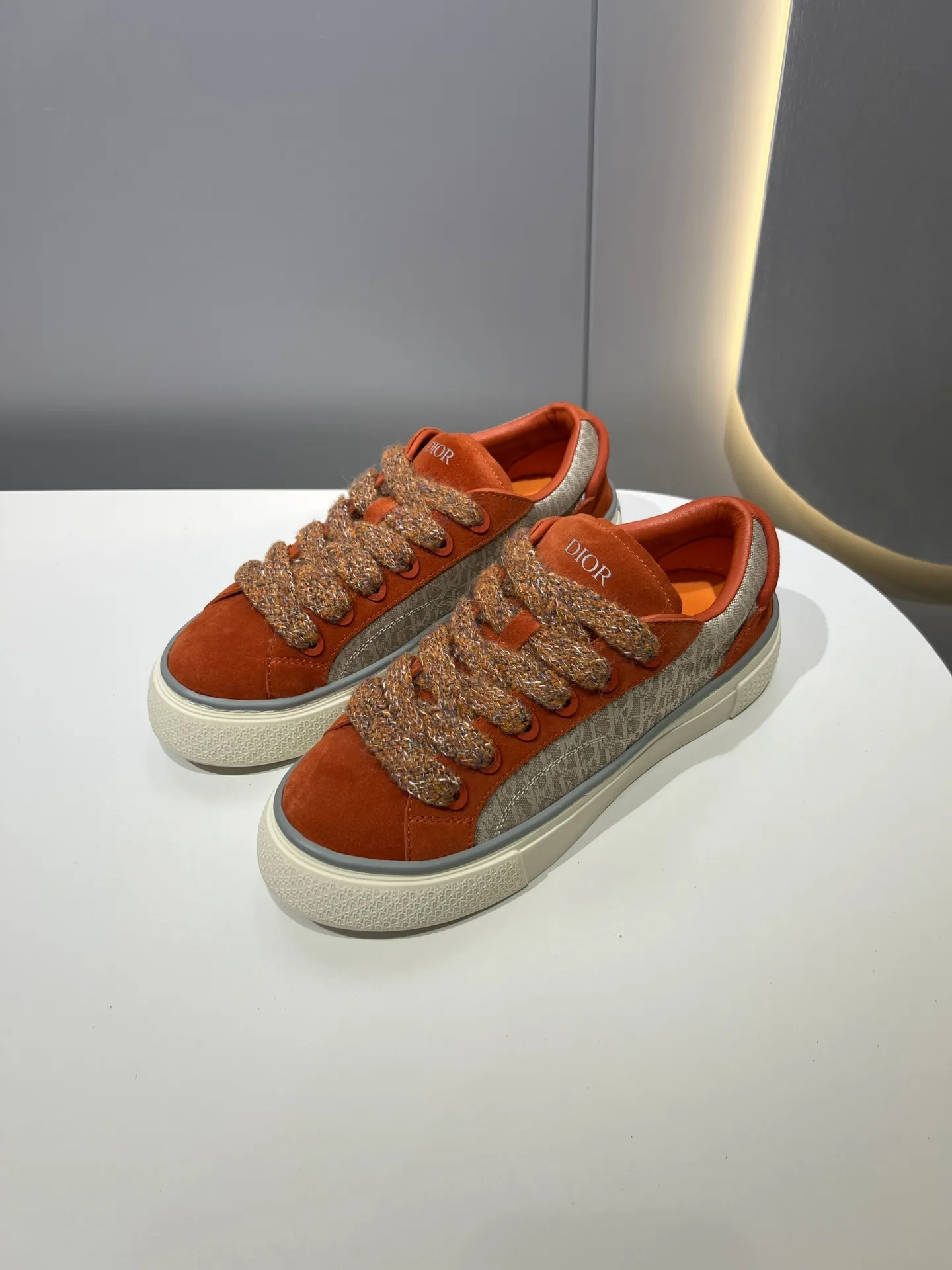 Dior B33 Sneakers – Orange and Beige Couples Edition,  Rep Shoes, Top-Quality Replica Dior Upgraded 25