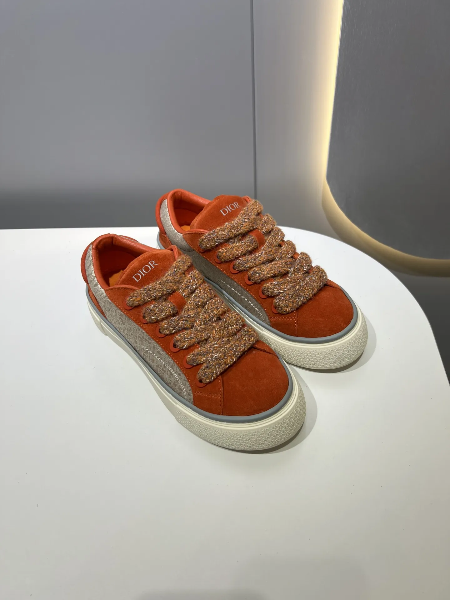 Dior B33 Sneakers – Orange and Beige Couples Edition,  Rep Shoes, Top Version Replica Dior, Various Sizes Available Sophisticated 45