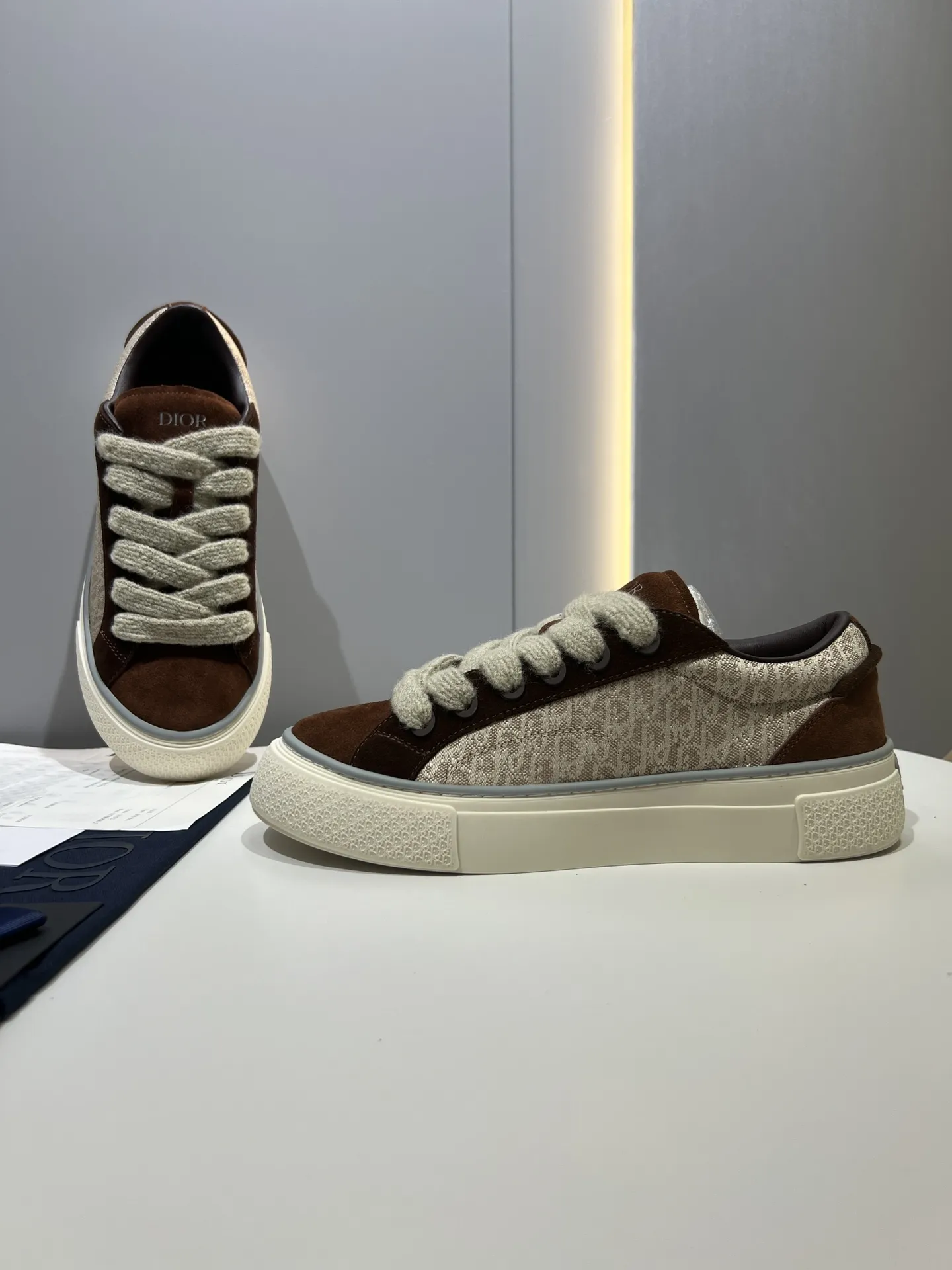 Dior B33 Sneakers for Couples – Brown Color, Premium Edition,  Style with Top Rep Shoes and Replica Dior Design Practical 52