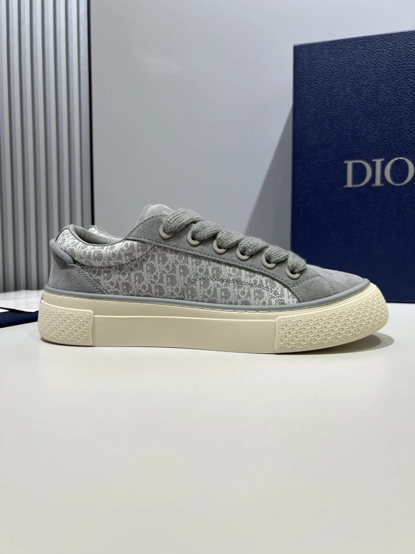 ZipUp Dior B33 Sneakers for Couples – Grey Color,  Edition, Sport Style with Top Rep Shoes and Fake Diors Design 32