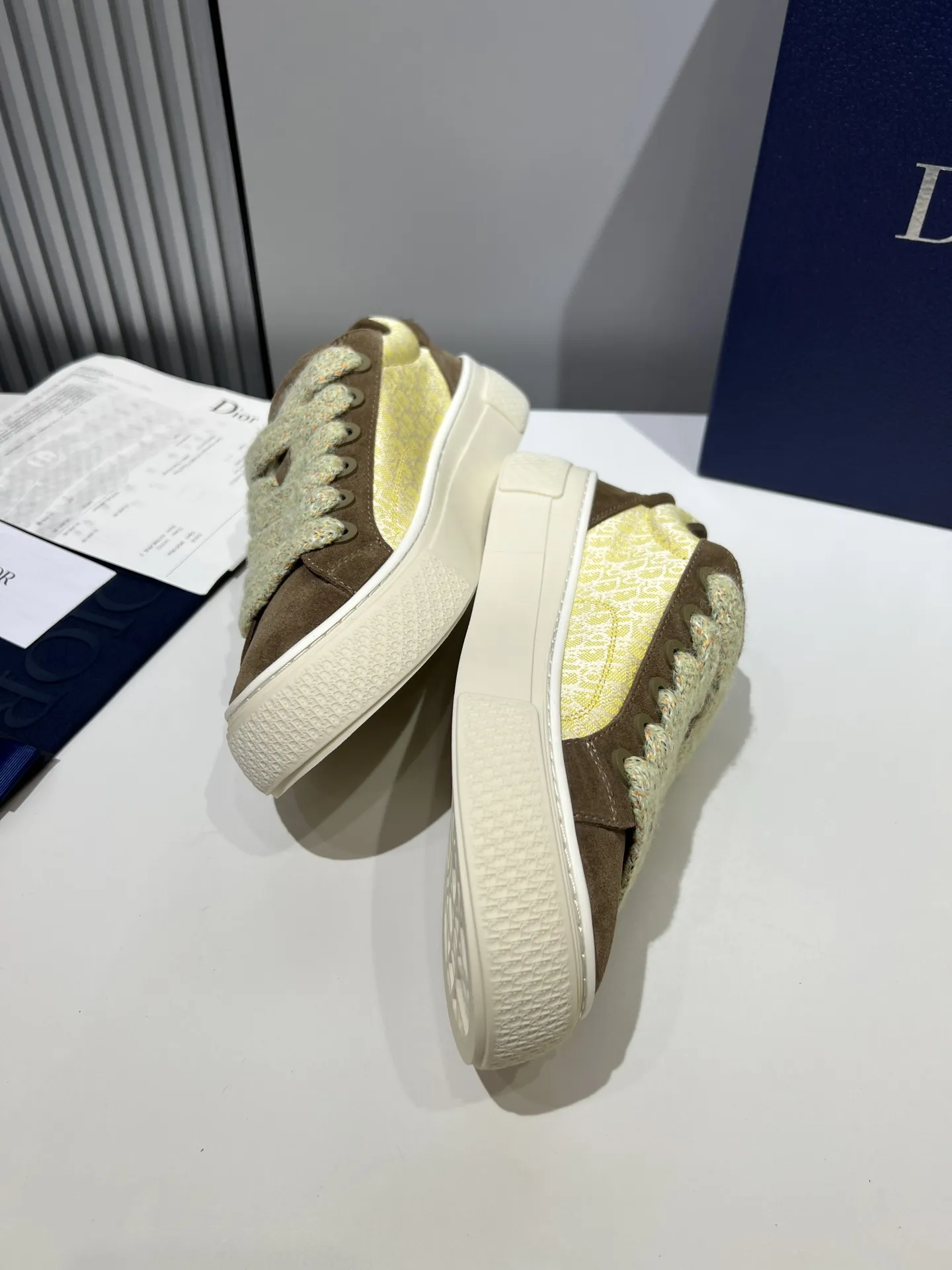 Dior B33 Sneakers for Couples – Yellow Brown,  Edition, Top Rep Shoes, High-Quality Replica Dior, Various Sizes Available AllSeason 46