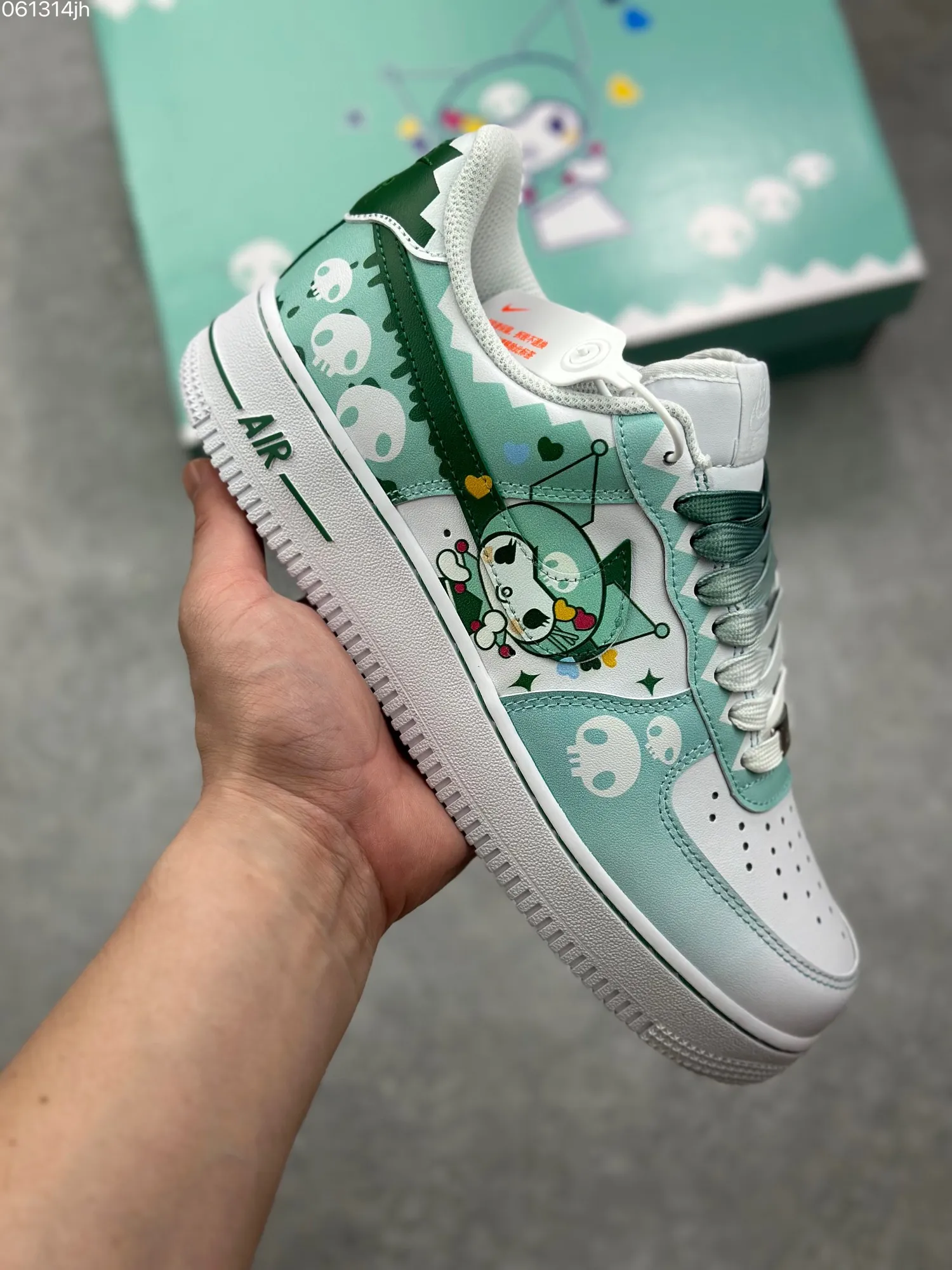 Packable Doraemon x Nike Air Force 1 Low ‘Miko’ – Gradient White Green Custom Low-Top Rep Shoes & Top-Quality Replica Sneakers 1069