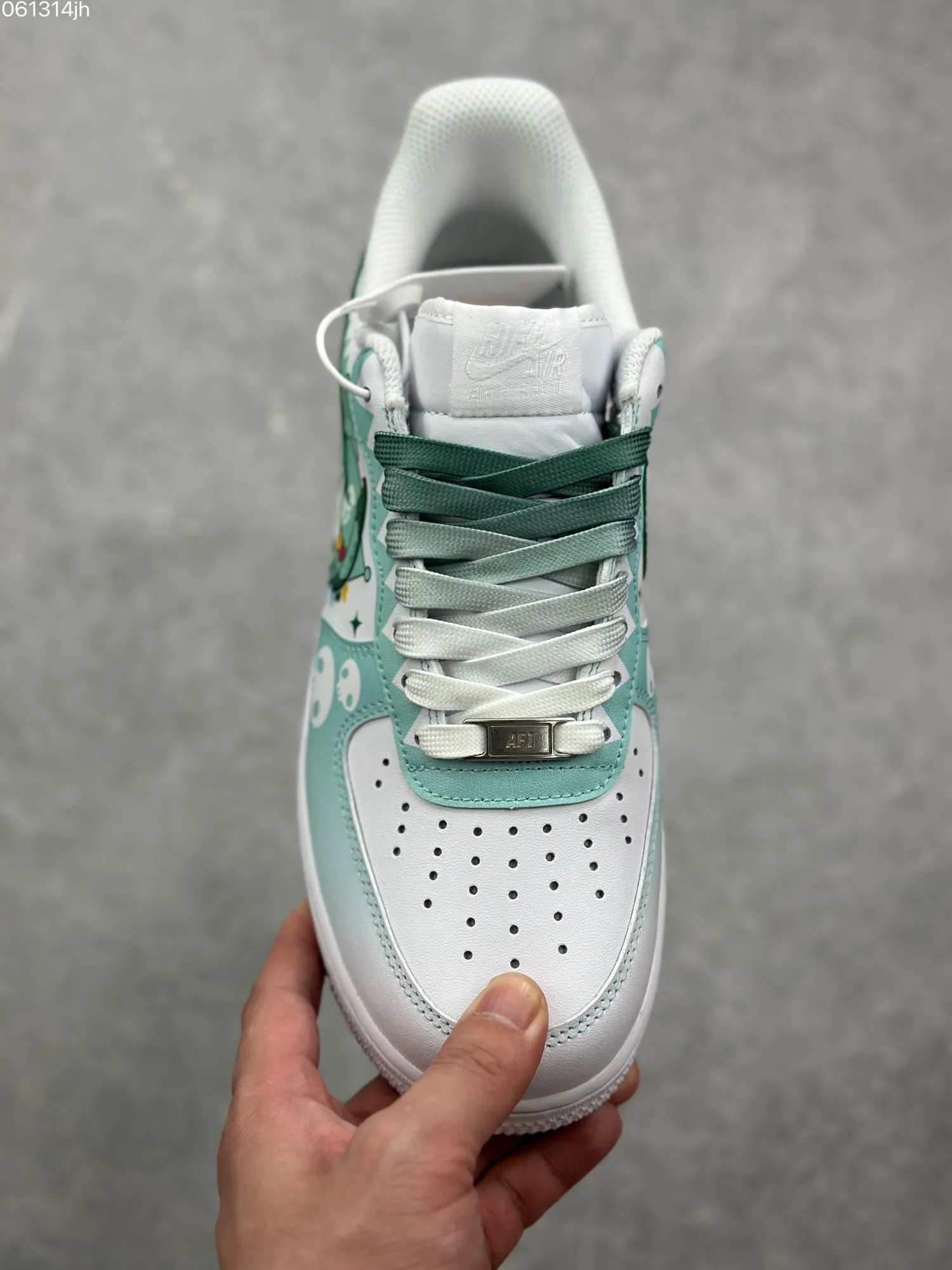 Packable Doraemon x Nike Air Force 1 Low ‘Miko’ – Gradient White Green Custom Low-Top Rep Shoes & Top-Quality Replica Sneakers 1069