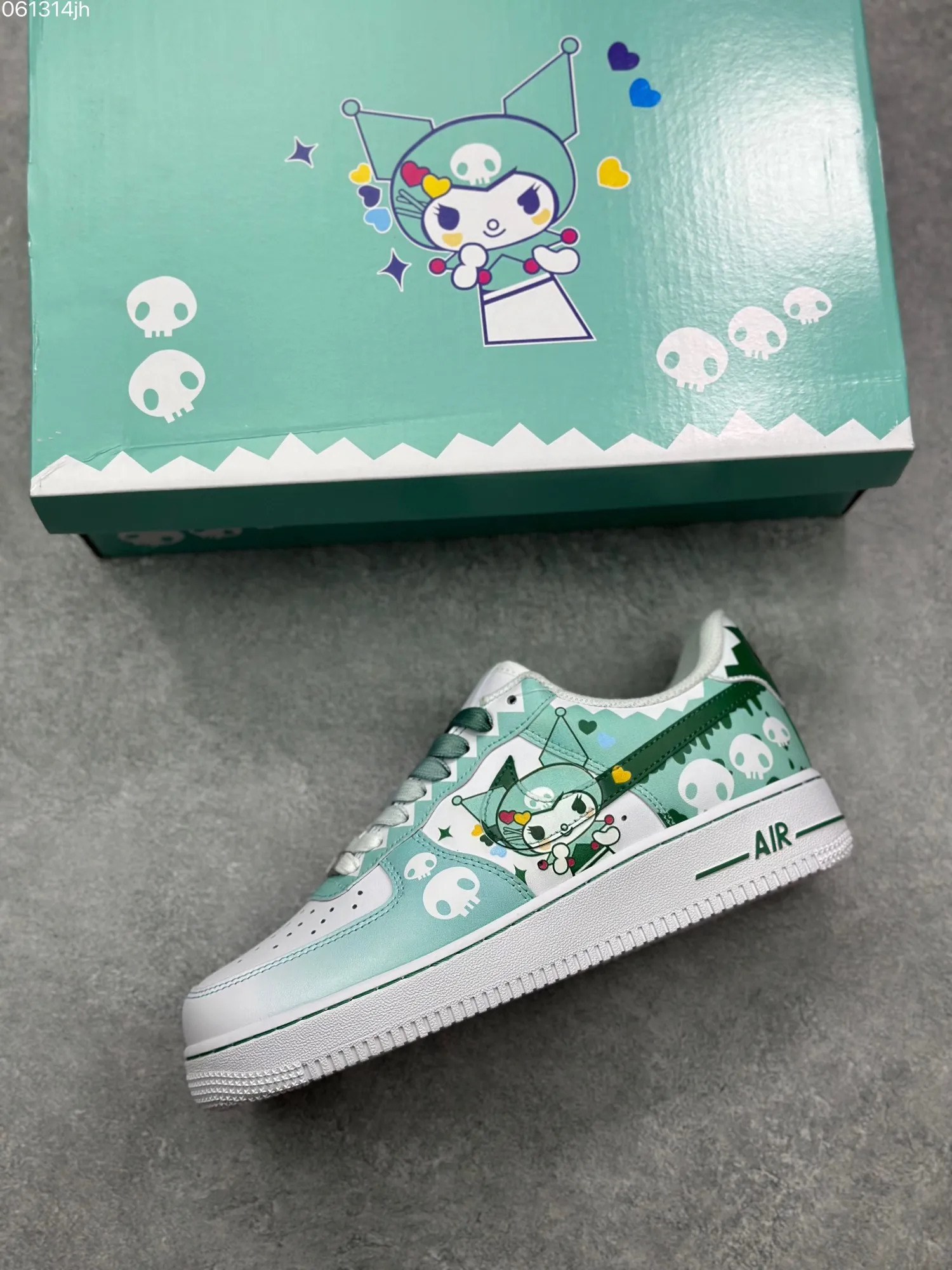 Packable Doraemon x Nike Air Force 1 Low ‘Miko’ – Gradient White Green Custom Low-Top Rep Shoes & Top-Quality Replica Sneakers 1069