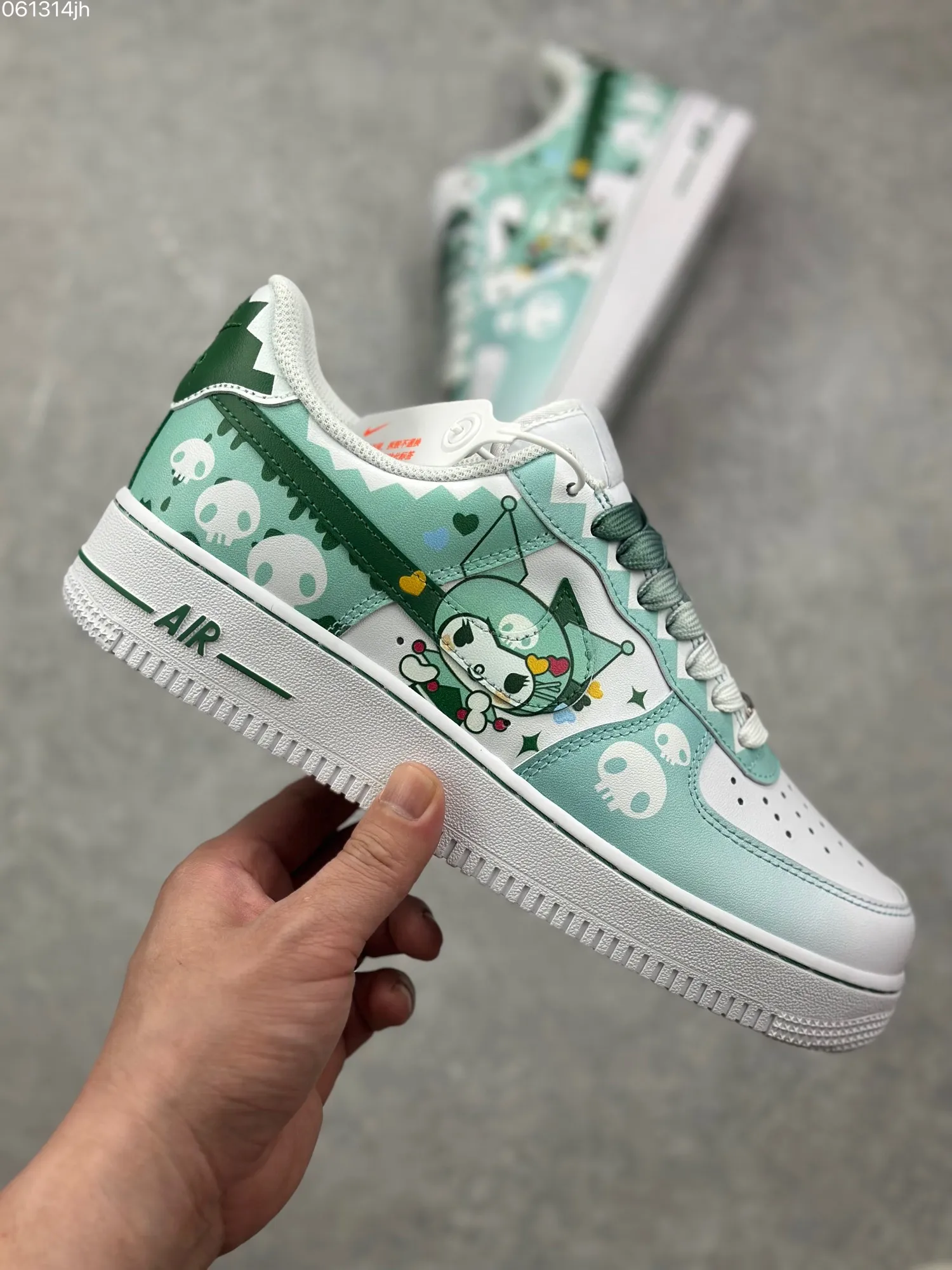Packable Doraemon x Nike Air Force 1 Low ‘Miko’ – Gradient White Green Custom Low-Top Rep Shoes & Top-Quality Replica Sneakers 1069