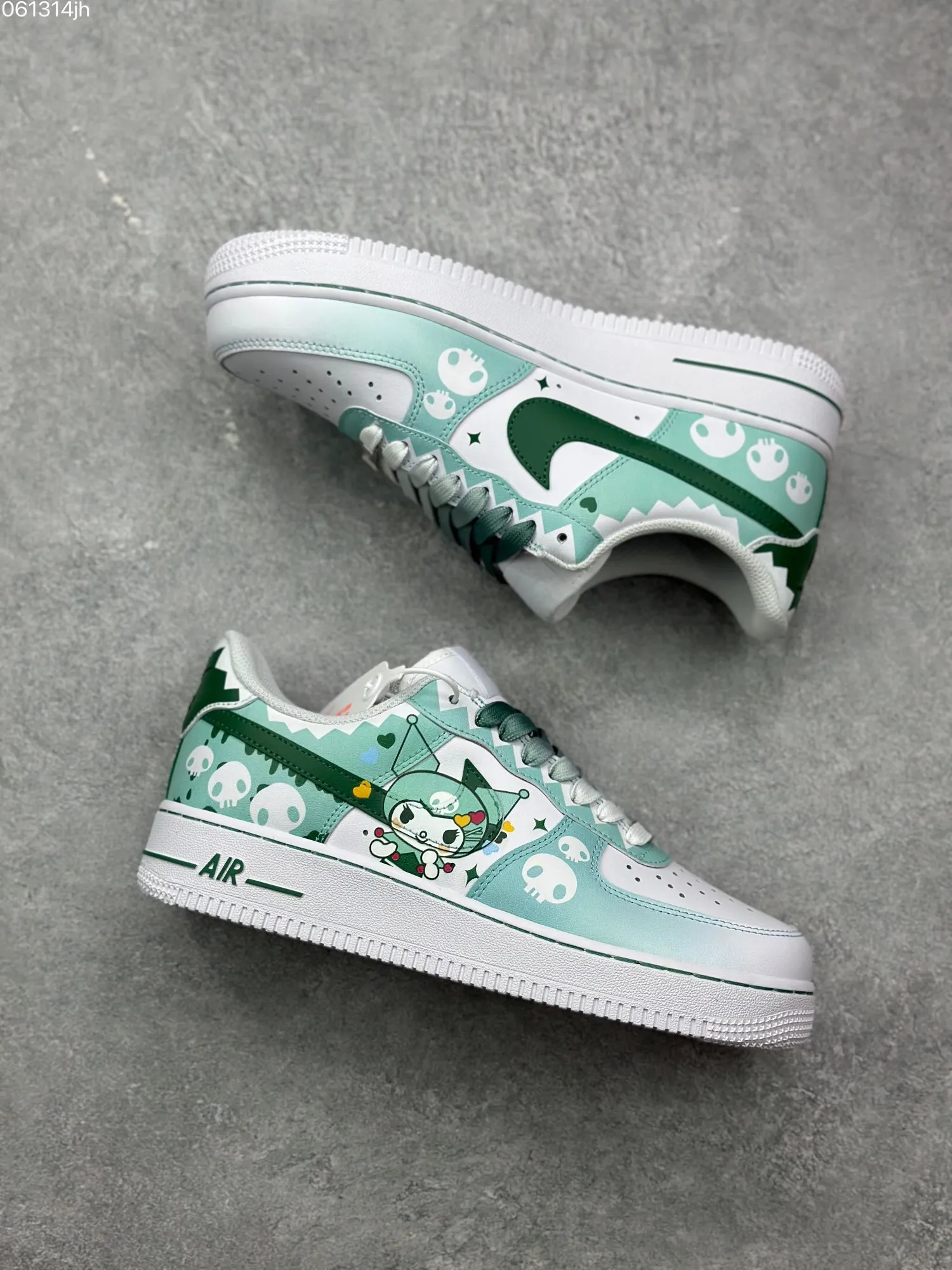 Packable Doraemon x Nike Air Force 1 Low ‘Miko’ – Gradient White Green Custom Low-Top Rep Shoes & Top-Quality Replica Sneakers 1069