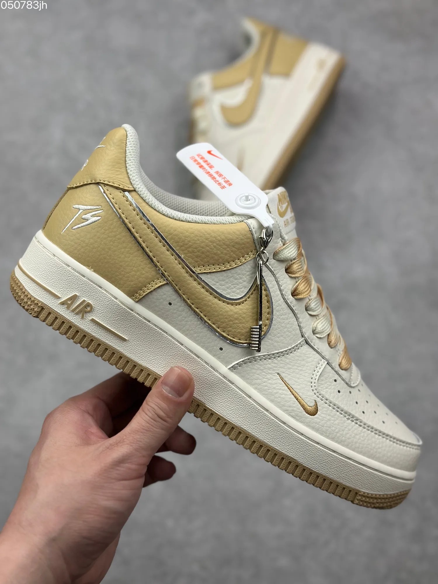Fat Joe x Nike Air Force 1 Low ’07 Beige and Gold Custom Leather Rep Shoes – Best Replica Sneakers Durable 996