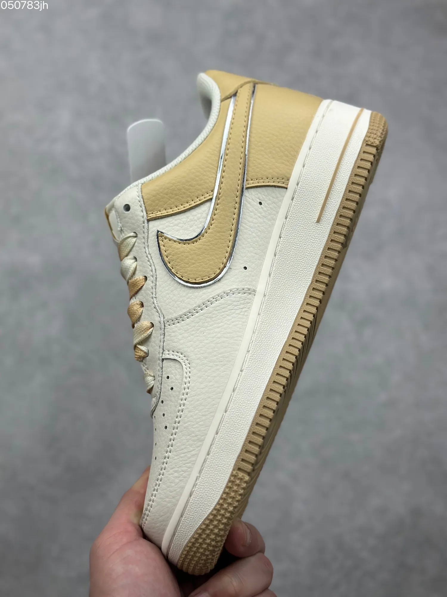 Fat Joe x Nike Air Force 1 Low ’07 Beige and Gold Custom Leather Rep Shoes – Best Replica Sneakers Durable 996