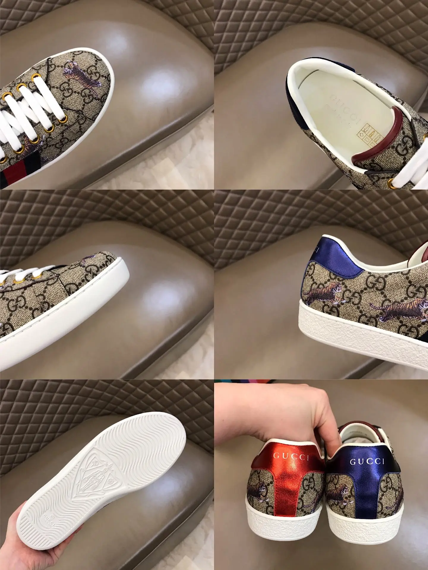 Chic G House Beige Low-Top Sneakers with GG Pattern and Bee Embroidery –  Gucci Replica Shoes, Sizes 38-44 (45 Customizable 865