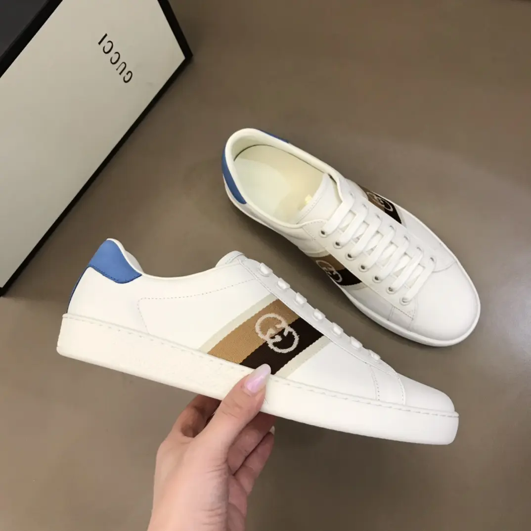 Minimalist G House  White Sneakers – Blue and White Low-Top with High Quality Replica Design and Rep Shoes for Women Size 35-39, Men Size 38- 853
