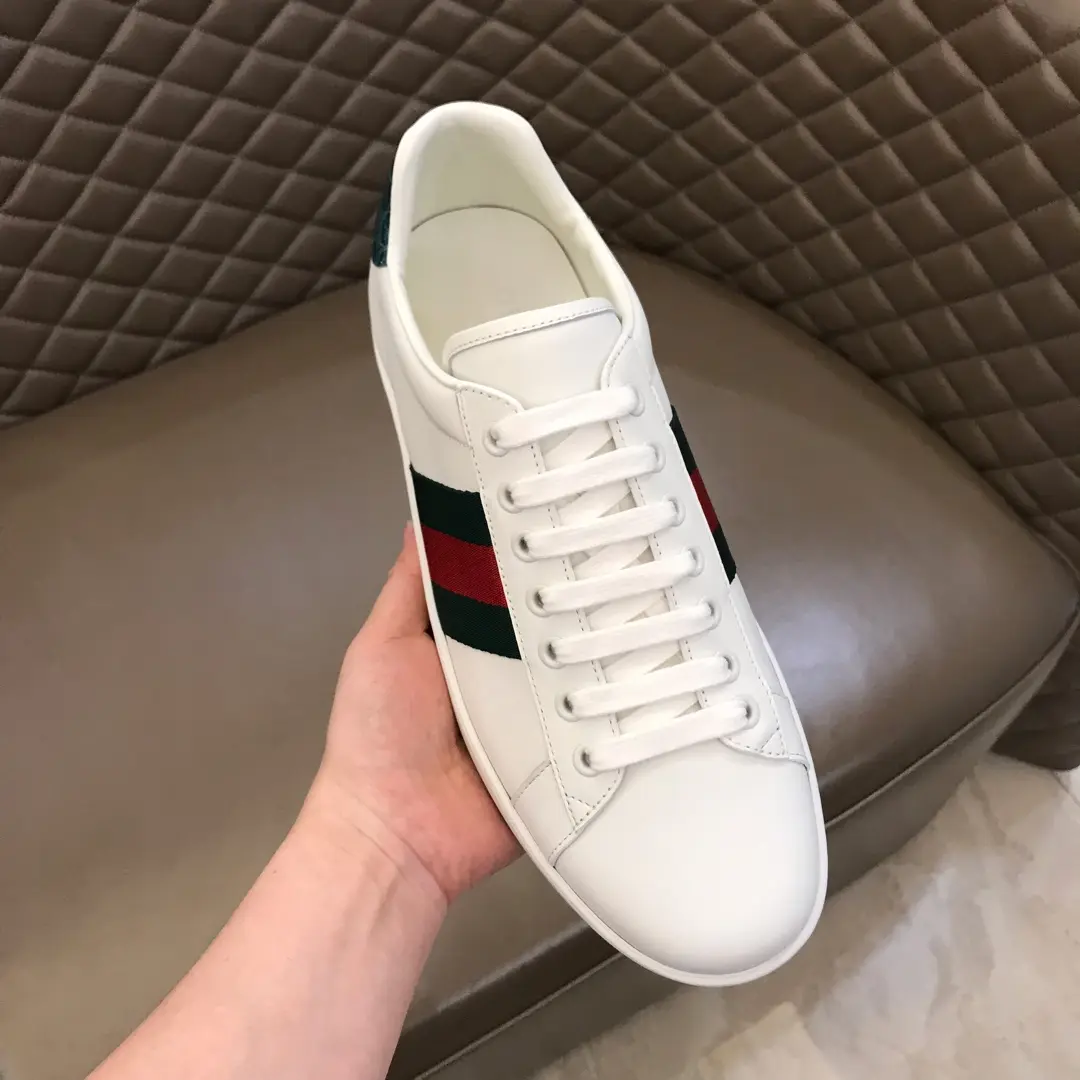 G House  White Sneakers – Green Red Stripes, Low-Top Style with High Quality Rep Shoes Design Unisex 856