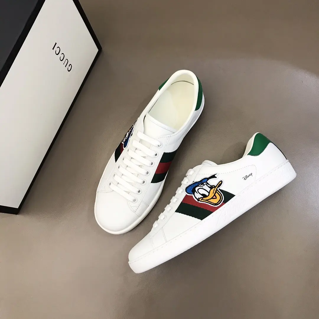Youthful G House  White Sneakers – Low Top, Green Red Blue Stripes, High Quality Rep Shoes with Gucci Replica Design 845