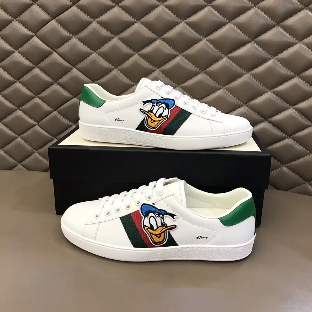 Youthful G House  White Sneakers – Low Top, Green Red Blue Stripes, High Quality Rep Shoes with Gucci Replica Design 845