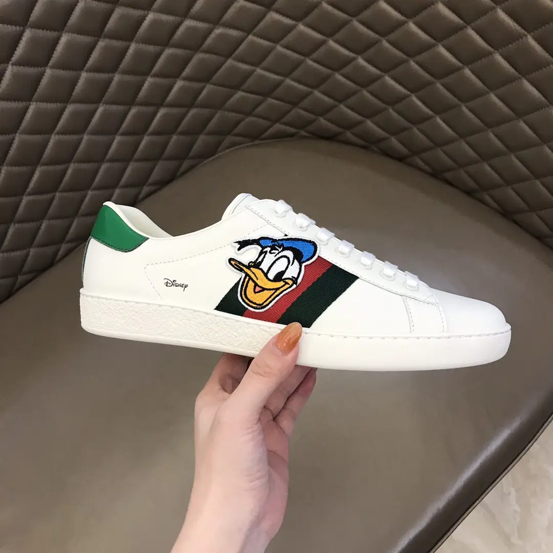 Youthful G House  White Sneakers – Low Top, Green Red Blue Stripes, High Quality Rep Shoes with Gucci Replica Design 845