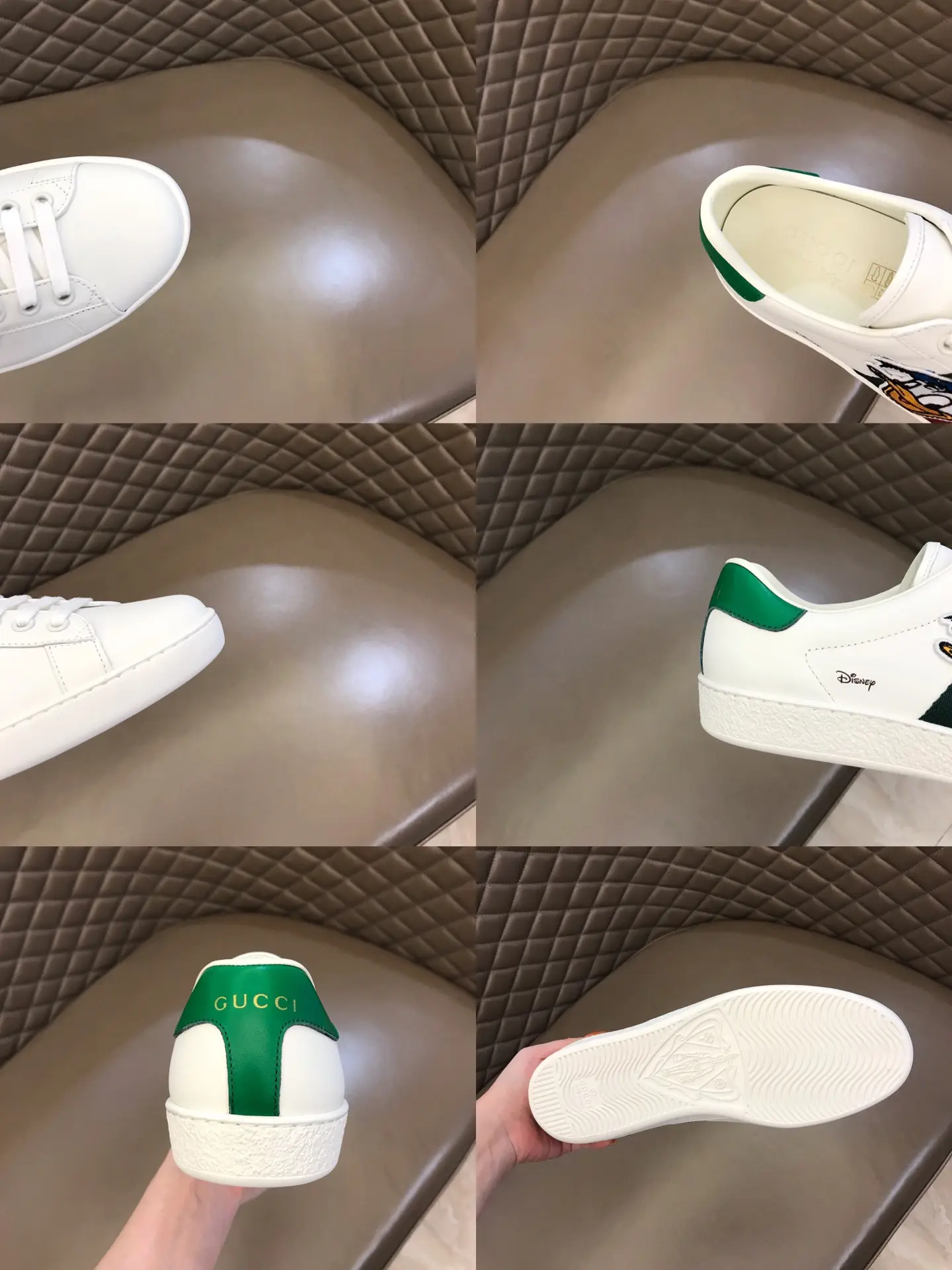 Youthful G House  White Sneakers – Low Top, Green Red Blue Stripes, High Quality Rep Shoes with Gucci Replica Design 845