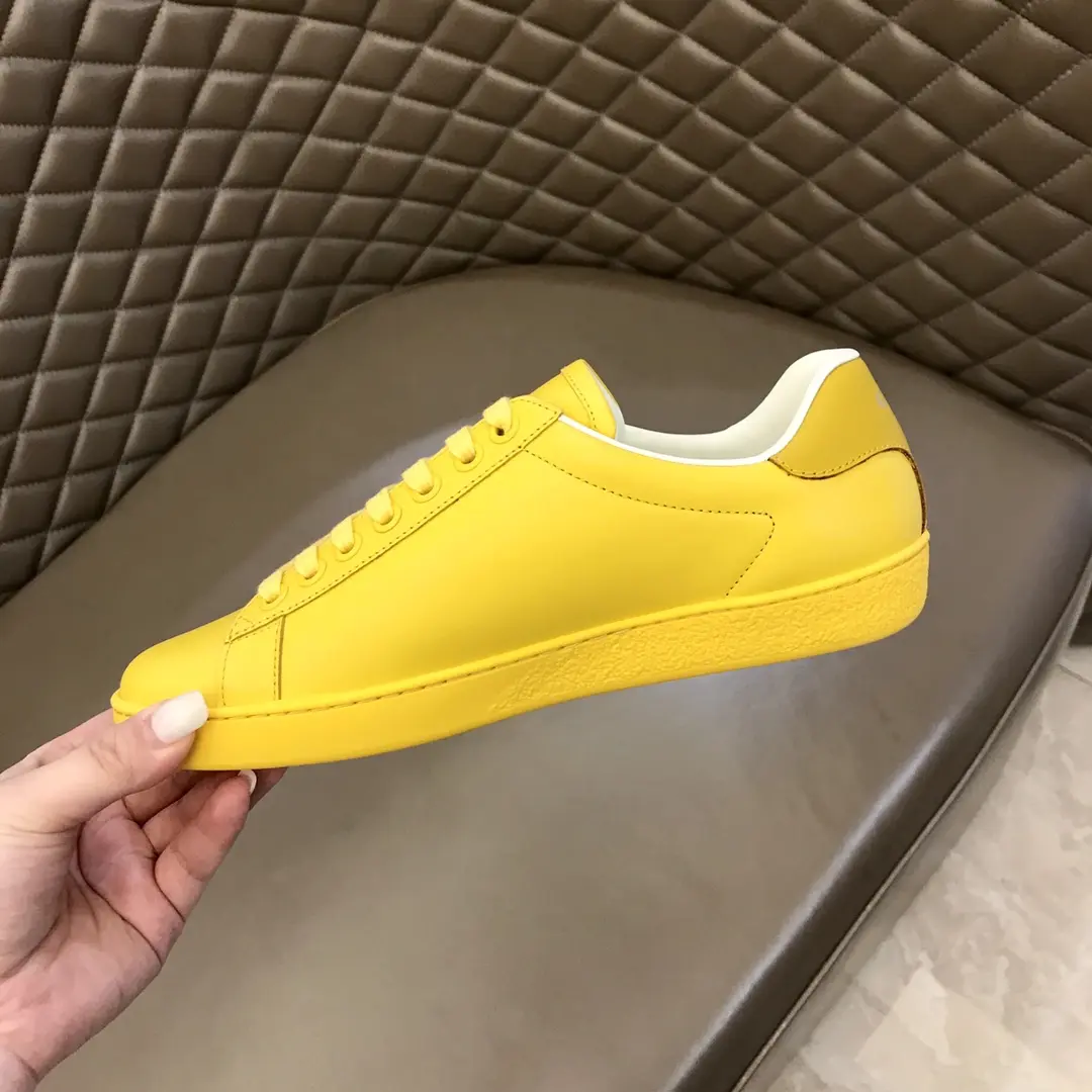 Flexible G House  White Sneakers – Yellow Lace-Up Style with High Quality Replica Shoes Design for Women Size 35-39, Men Size 38- 869