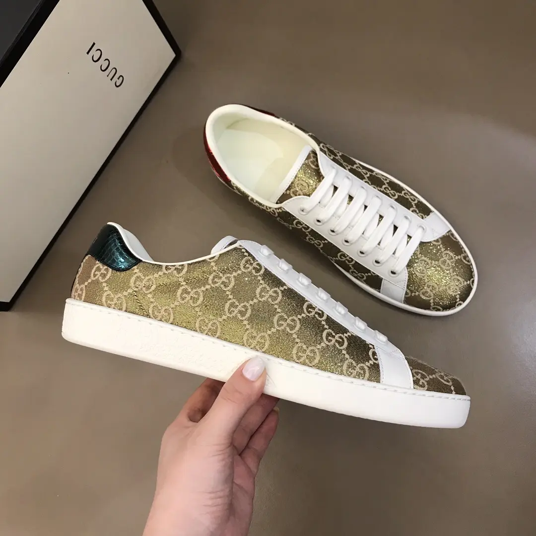Gucci Ace Sneaker Gold White Low-Top – High Quality Rep Shoes & Gucci Replica Soft 819
