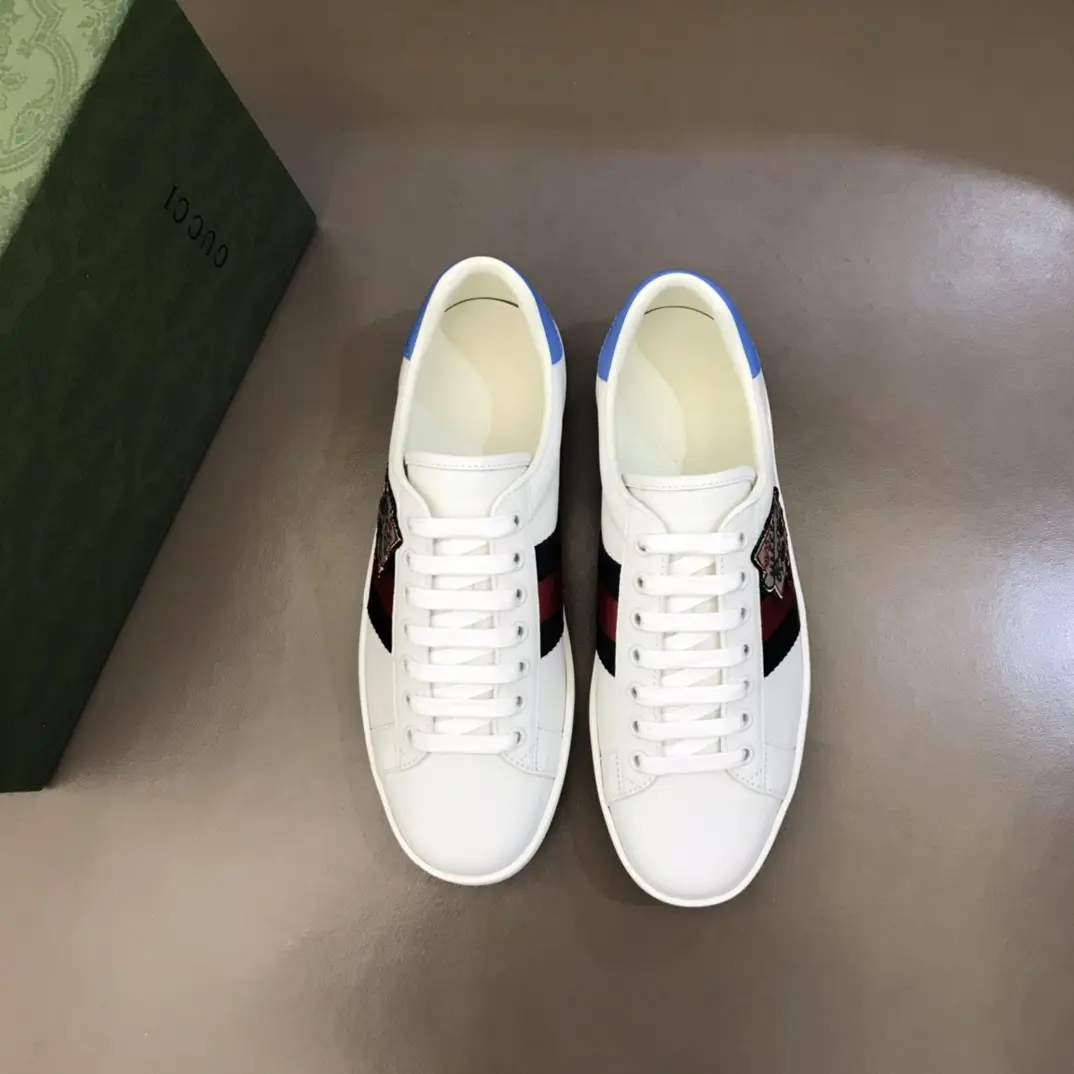 Stylish Gucci Ace Sneaker White Blue Low-Top –  Rep Shoes & High Quality Replica Shoes 812