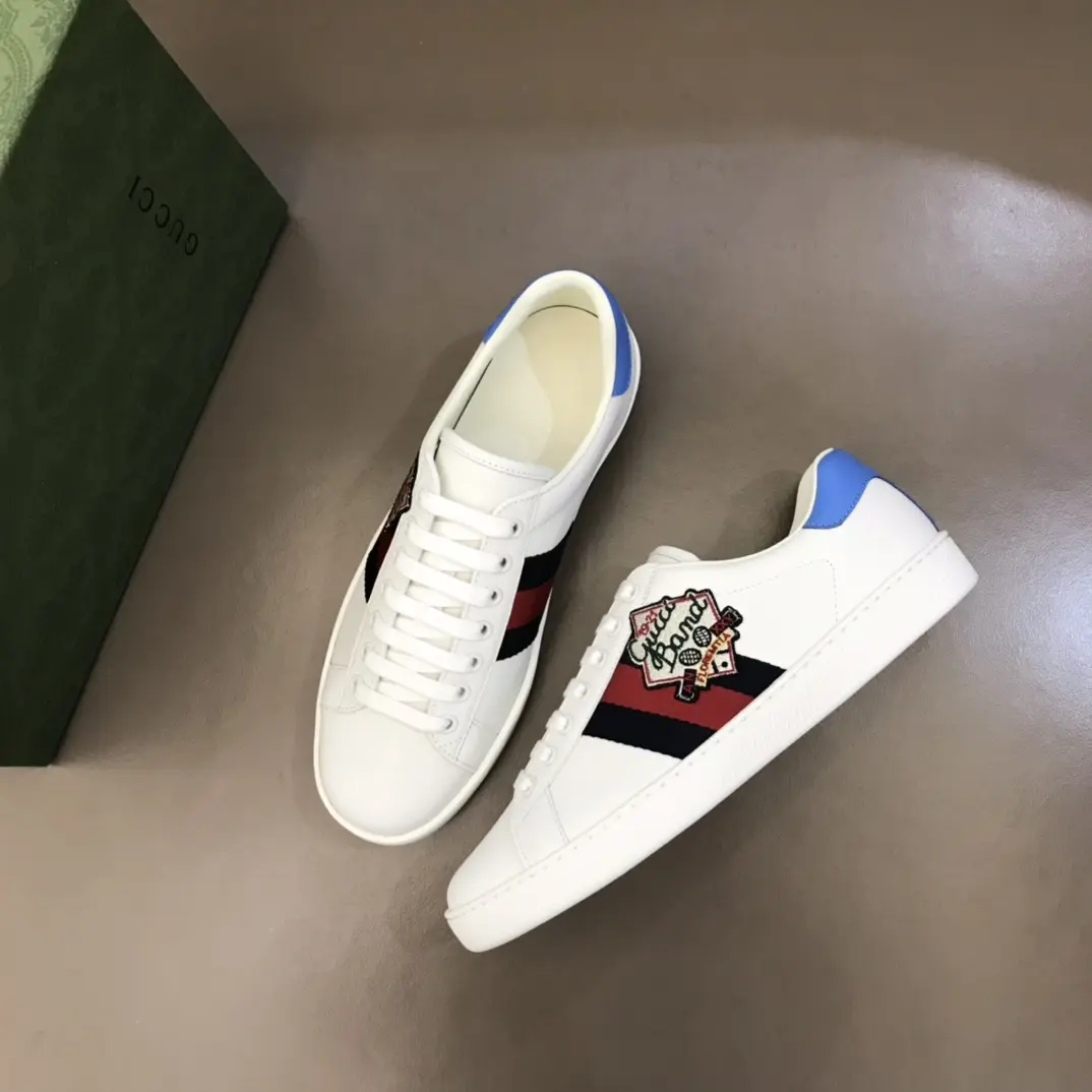 Stylish Gucci Ace Sneaker White Blue Low-Top –  Rep Shoes & High Quality Replica Shoes 812