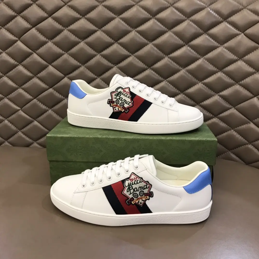 Stylish Gucci Ace Sneaker White Blue Low-Top –  Rep Shoes & High Quality Replica Shoes 812