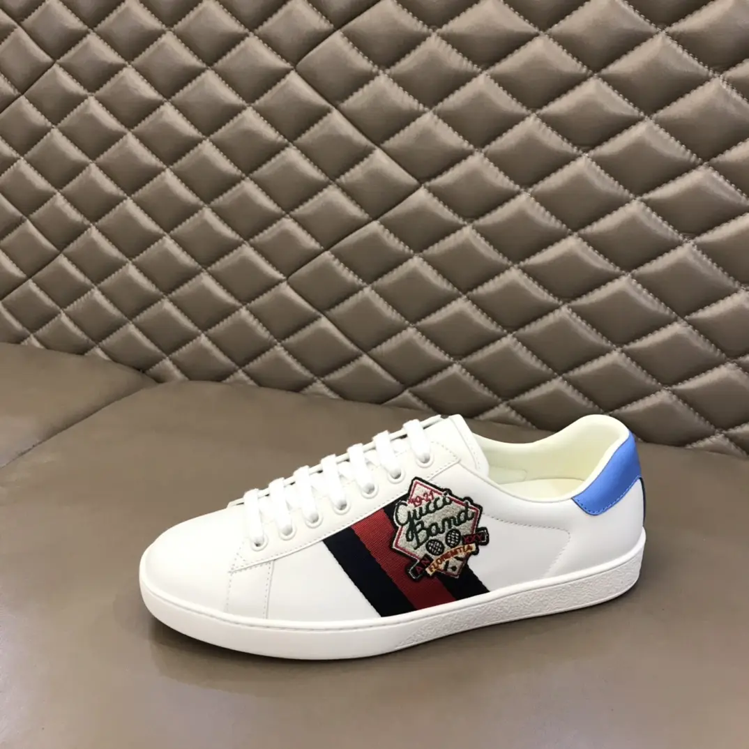Stylish Gucci Ace Sneaker White Blue Low-Top –  Rep Shoes & High Quality Replica Shoes 812