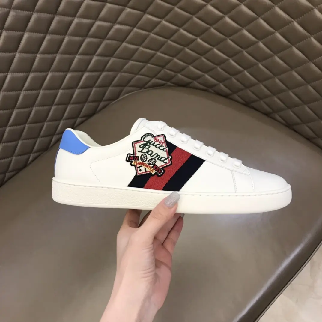 Stylish Gucci Ace Sneaker White Blue Low-Top –  Rep Shoes & High Quality Replica Shoes 812