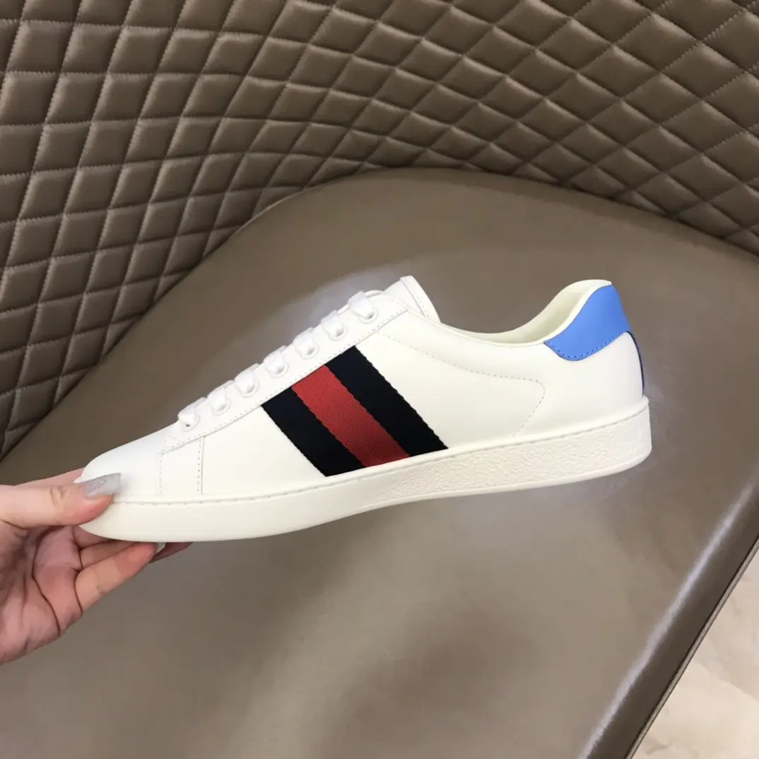 Stylish Gucci Ace Sneaker White Blue Low-Top –  Rep Shoes & High Quality Replica Shoes 812