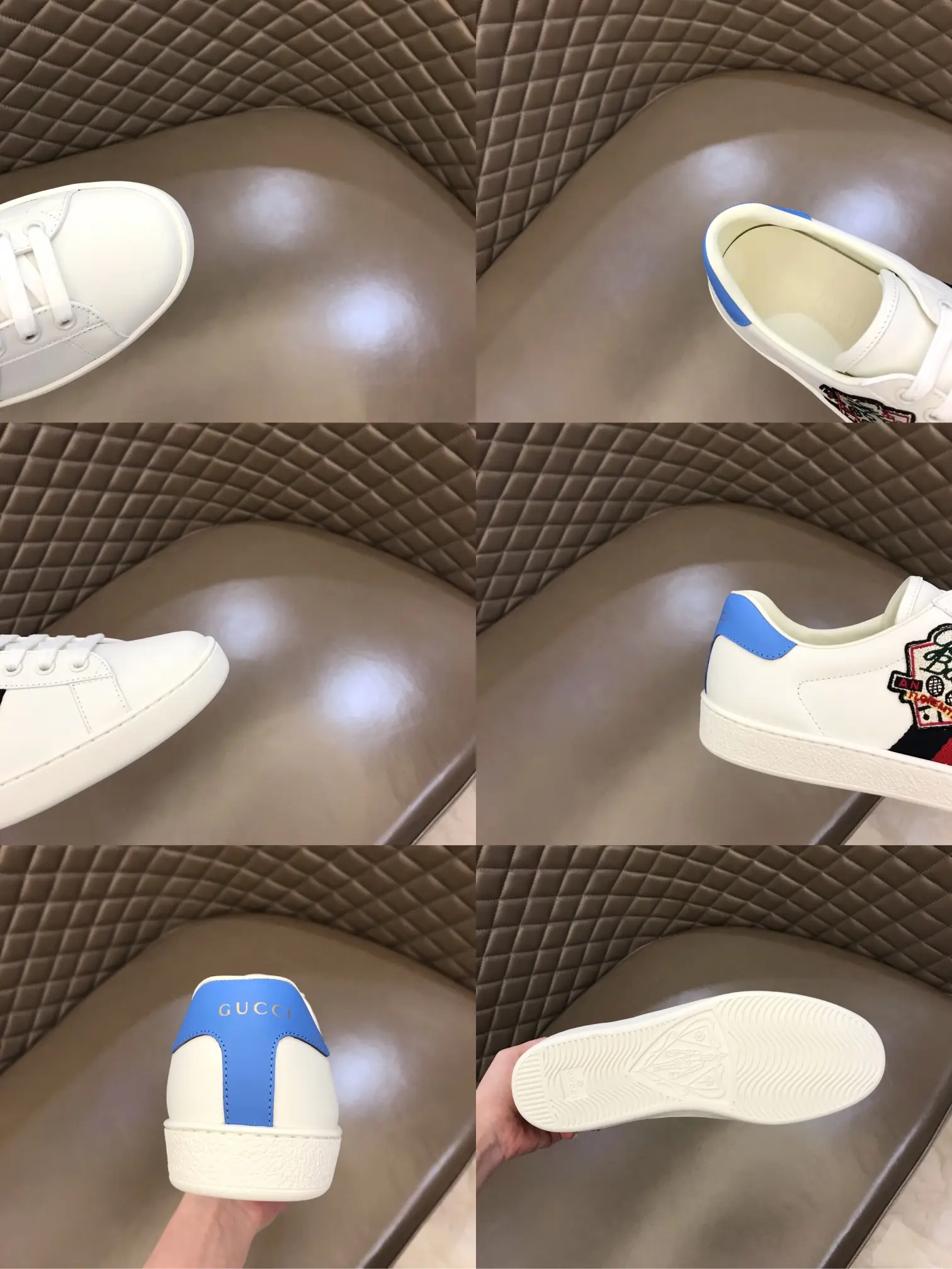 Stylish Gucci Ace Sneaker White Blue Low-Top –  Rep Shoes & High Quality Replica Shoes 812