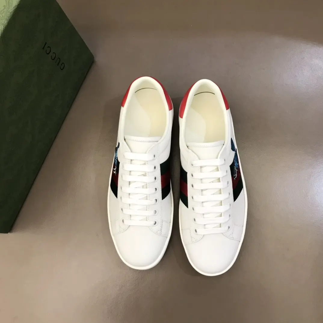 Minimalist Gucci Ace Sneaker White Red Stripe Low-Top – High Quality Rep Shoes & Gucci Replica 817